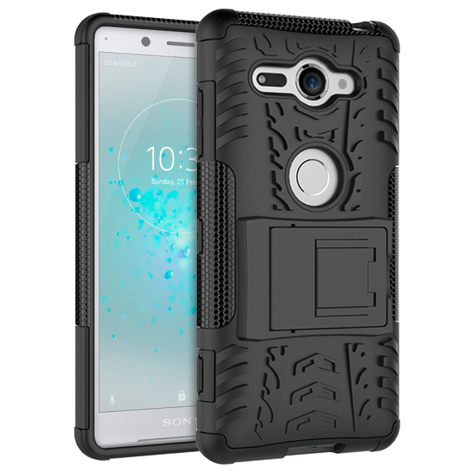 Dual Layer Rugged Case Sony Xperia Xz2 Compact Black